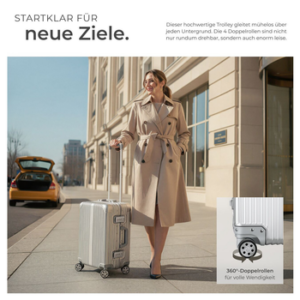 tectake Trolley Aluminium Boardtrolley, 4 Rollen, eloxierte Aluminiumlegierung