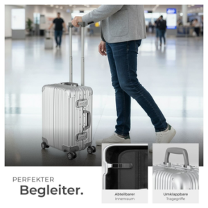 tectake Trolley Aluminium Boardtrolley, 4 Rollen, eloxierte Aluminiumlegierung