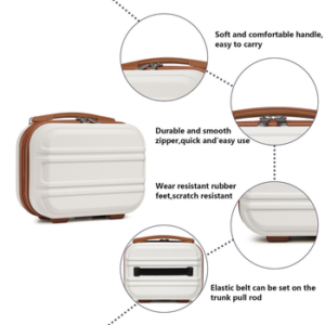 KONO Kofferset 4-teiliges Reiseset, ABS-Hartschalenkoffer + Kosmetikkoffer,