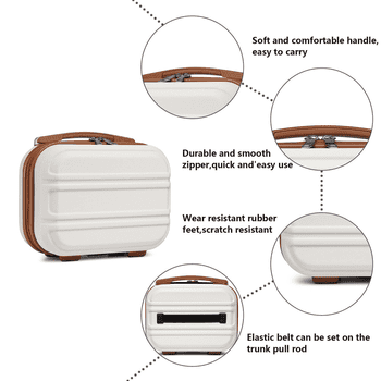 KONO Kofferset 4-teiliges Reiseset, ABS-Hartschalenkoffer + Kosmetikkoffer,