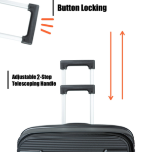 Super Solu Hartschalen-Trolley Erweiterbarer Hartschalenkoffer, Frontöffnung Reisekoffer aus PP, 4 Rollen, 360° Doppelrollen, M/20 Zoll, Schwarz, TSA-Zahlenschloss, Polypropylen