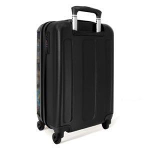 NoBoringSuitcases.com© Hartschalen-Trolley Mädchen mit herzförmigem Luftballon im Graffiti-Stil 55x35x20cm, 4 Rollen, Reisetasche mit Rollen, Koffer Handgepäck Flugzeug