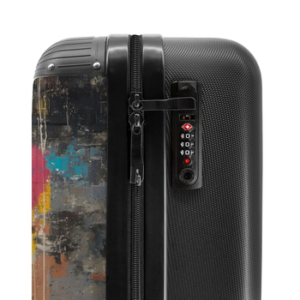 NoBoringSuitcases.com© Hartschalen-Trolley Mädchen mit herzförmigem Luftballon im Graffiti-Stil 55x35x20cm, 4 Rollen, Reisetasche mit Rollen, Koffer Handgepäck Flugzeug