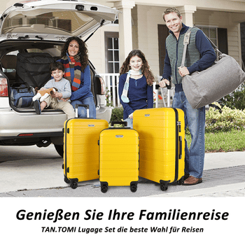 TAN.TOMI Handgepäckkoffer Koffer Hartschale Leicht Reisekoffer ABS Geräumig Haltbar, 4 Rollen, Trolley Handgepäck Große Kapazität mit 4 Rollen und Zahlenschloss
