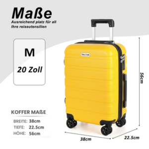 TAN.TOMI Handgepäckkoffer Koffer Hartschale Leicht Reisekoffer ABS Geräumig Haltbar, 4 Rollen, Trolley Handgepäck Große Kapazität mit 4 Rollen und Zahlenschloss