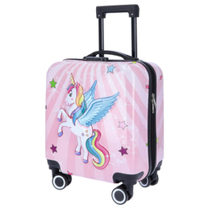 TheTrueC Koffer TheTrueC Kindertrolley 4 Rollen Einhorn Rosa