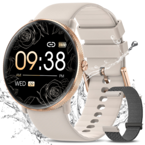 SWGOTA Smartwatch Damen mit Bluetooth-Anruf,1.43 Zoll AMOLED Display Smartwatch , IP68 Fitness Uhr mit Herzfrequenz/Blutdruck/SpO2/Schlafmonitor
