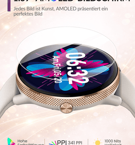 SWGOTA Smartwatch Damen mit Bluetooth-Anruf,1.43 Zoll AMOLED Display Smartwatch , IP68 Fitness Uhr mit Herzfrequenz/Blutdruck/SpO2/Schlafmonitor