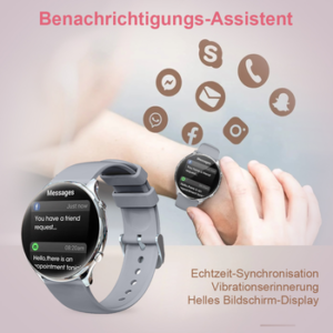 ANYSUN Fitness Tracker Uhr für Damen Herren mit Telefonfunktion Smartwatch HD Voll Touchscreen Fitness Tracker mit 120 Sport SpO2 Pulsuhr, Schlafmonitor Menstruationszyklus, Armbanduhr für iOS Android