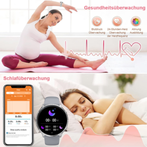 ANYSUN Fitness Tracker Uhr für Damen Herren mit Telefonfunktion Smartwatch HD Voll Touchscreen Fitness Tracker mit 120 Sport SpO2 Pulsuhr, Schlafmonitor Menstruationszyklus, Armbanduhr für iOS Android