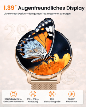 SWGOTA 2026 NEW Smartwatch Damen Fitnesstracker Uhr mit Anrufe,Pulsuhr,SpO2 Smartwatch , Smartwatch für Damen mit Blutdruck,Schlafmonitor,Zyklus,2 Armbänder
