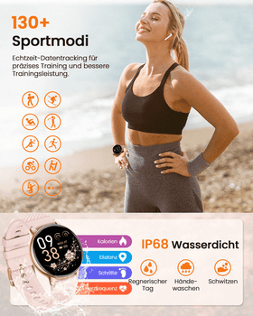 SWGOTA 2026 NEW Smartwatch Damen Fitnesstracker Uhr mit Anrufe,Pulsuhr,SpO2 Smartwatch , Smartwatch für Damen mit Blutdruck,Schlafmonitor,Zyklus,2 Armbänder