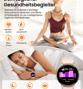 SWGOTA 2026 NEW Smartwatch Damen Fitnesstracker Uhr mit Anrufe,Pulsuhr,SpO2 Smartwatch , Smartwatch für Damen mit Blutdruck,Schlafmonitor,Zyklus,2 Armbänder