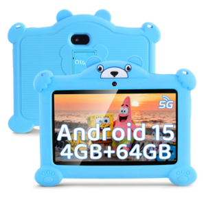 oyajia 7 Zoll mit Robuster Hülle, 4GB+64GB, WiFi Bluetooth IPS HD Android 15 Tablet