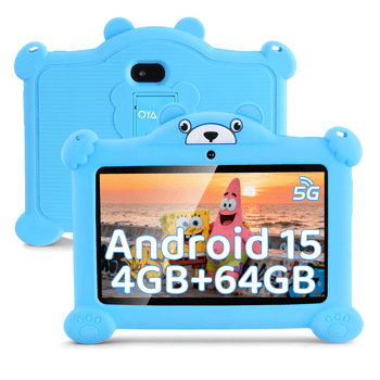 oyajia 7 Zoll mit Robuster Hülle, 4GB+64GB, WiFi Bluetooth IPS HD Android 15 Tablet