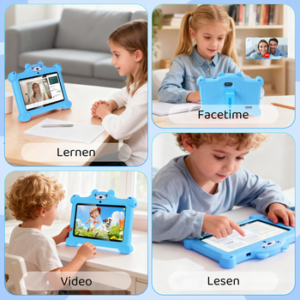 oyajia 7 Zoll mit Robuster Hülle, 4GB+64GB, WiFi Bluetooth IPS HD Android 15 Tablet