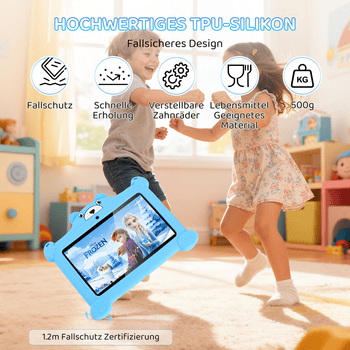 oyajia 7 Zoll mit Robuster Hülle, 4GB+64GB, WiFi Bluetooth IPS HD Android 15 Tablet