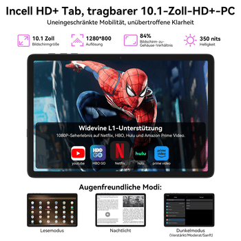 TABWEE T20 10" Android 16 256GB WiFi incl. Tastatur, Maus, Stift Tablet