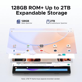 DOOGEE U10 Android 16 Tablet mit Tastatur, Stift, Maus, 10 Zoll, 128GB ROM AI Tablet