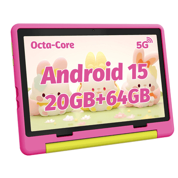 BUFO 10 Zoll 20GB RAM+64GB ROM 1280x800 HD-Display Android15 Kinder Tablet