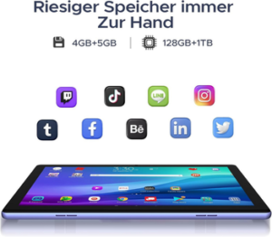 DOOGEE U10 Tablet 10 Zoll, Android Tablet, 4GB RAM+128GB ROM kinder Tablet , Widevine L1, WiFi 6, 5060mAh)