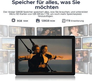 DOOGEE U10 Tablet 10 Zoll, Android Tablet, 4GB RAM+128GB ROM kinder Tablet , Widevine L1, WiFi 6, 5060mAh)