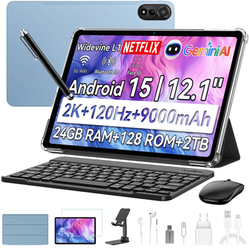 blackview 2026 Mega2 128/256GB 4G Android 15 2,4K Tablet , 5G WiFi, 2.4K, Android 15, 9000mAh, 4G LTE, 128/256GB)