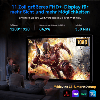 TABWEE T90 11" FHD Android 16 WiFi incl. Tastatur/Maus/Hülle Tablet