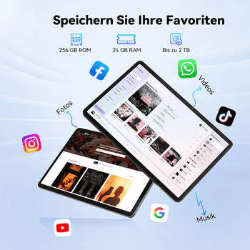 VekfulPC 10" Android 16 256GB mit Zubehör Tablet