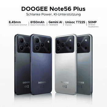 DOOGEE NOTE 56 PLUS Android 16, 48GB RAM +256GB 6.56" HD+ Smartphone