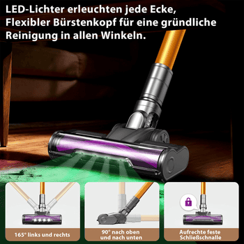 Grenintol Akku-Hand-und Stielstaubsauger 85000Pa Akku Staubsauger,Akku Handstaubsauger,Akkusauger Kabelloser, 500 W, beutellos, AkkuStaubsauger 500W,Handstaubsauger mit 4 Saugstufen,60 Min Laufzeit