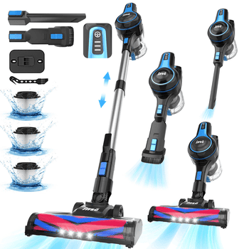 INSE Akku-Hand-und Stielstaubsauger Akku Staubsauger, Akkustaubsauger,Ultraeffizientes Filtrationssystem, Akku Staubsauger, Staubsauger Kabellos, 35KPa, 1,2L Große Staubbehälter, 55 Minuten