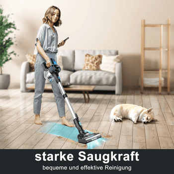 INSE Akku-Hand-und Stielstaubsauger Akku Staubsauger, Akkustaubsauger,Ultraeffizientes Filtrationssystem, Akku Staubsauger, Staubsauger Kabellos, 35KPa, 1,2L Große Staubbehälter, 55 Minuten