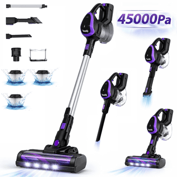 VacniQ Akku-Hand-und Stielstaubsauger Akku Staubsauger Kabellos, für Tierhaare, 5-stufiger HEPA-Filter, beutellos, Akku Staubsauger, Staubsauger, 45KPa, 45 Minuten, 1.2 L,65 dB, 1.5kg