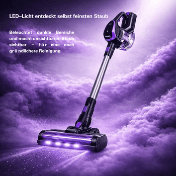 VacniQ Akku-Hand-und Stielstaubsauger Akku Staubsauger Kabellos, für Tierhaare, 5-stufiger HEPA-Filter, beutellos, Akku Staubsauger, Staubsauger, 45KPa, 45 Minuten, 1.2 L,65 dB, 1.5kg