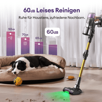 Ultenic Akku-Stielstaubsauger Akkustaubsauger,78000PA/650 W/Zero-Tangle-Bodenbürste, 650,00 W, beutellos, Anti-Tangle Bodenbürste für Hartböden Teppiche Tierhaare