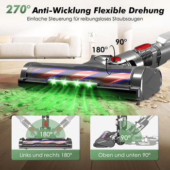 Adormii Akku-Hand-und Stielstaubsauger Akku Staubsauger,Staubsauger Kabellos 50kPa/50Min,GreenEye-Technologie, beutellos, Selbststehendes Design,Staubsauger für Tierhaare,Teppich und Hartboden