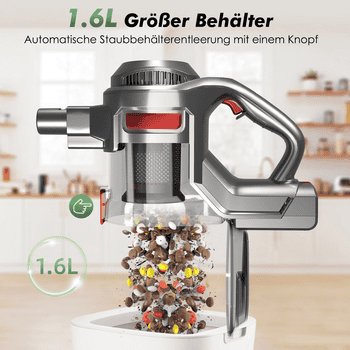 Adormii Akku-Hand-und Stielstaubsauger Akku Staubsauger,Staubsauger Kabellos 50kPa/50Min,GreenEye-Technologie, beutellos, Selbststehendes Design,Staubsauger für Tierhaare,Teppich und Hartboden