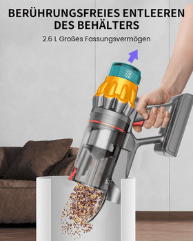 FOSMET Akku-Hand-und Stielstaubsauger Akku Staubsauger 80000Pa 750W 80min, 2,6L Staubbehälter, OLED Display, 750 W, 2.6L, Kabelloser Stabstaubsauger mit 11-Stufen-Filter, 50dB leise, für Böden