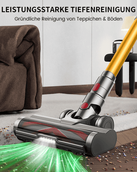 FOSMET Akku-Hand-und Stielstaubsauger Akku Staubsauger 80000Pa 750W 80min, 2,6L Staubbehälter, OLED Display, 750 W, 2.6L, Kabelloser Stabstaubsauger mit 11-Stufen-Filter, 50dB leise, für Böden