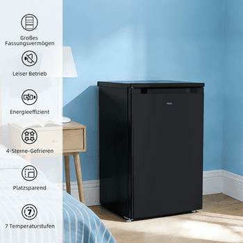 CHiQ Table Top Kühlschrank Schnelle Kühlung, EEK C, 84.5 cm hoch, 54.9 cm breit, 12 Jahre Garantie auf den Kompressor, 37dB, EEK C