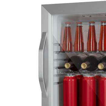 Klarstein Getränkekühlschrank Beersafe M, 54 cm hoch, 40.5 cm breit, Bierkühlschrank Getränkekühlschrank Flaschenkühlschrank mit Glastür