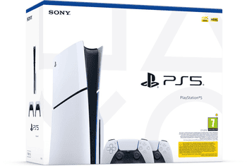 Playstation PlayStation 5 Slim Konsole Disk Edition + 2 Controller Bundle 1TB, mit CD Laufwerk Disc
