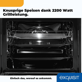 exquisit Einbau-Mikrowelle, Mikrowelle, Mikrowelle + Grill, Mikrowelle + Heißluft, Grill, Auftau-Programm, Mikrowelle + Grill + Umluft, Grill + Umluft, 72,00 l, Timer, Kindersicherung, 5 Leistungsstufen, Kombinationsgerät