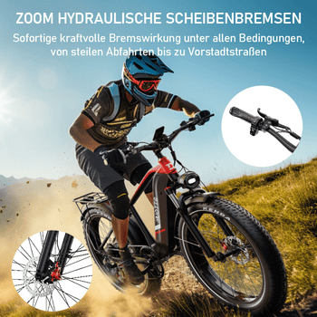 DUOTTS E-Bike Cityrad F26lite 48V 18Ah 864Wh 100km Reichweite 20x4,0Reifen7Gang Elektrisches, 7 Gang Shimano Schaltwerk, Kettenschaltung, Heckmotor, 864 Wh, Fat-Tire E-Mountainbike