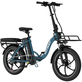 HITWAY E-Bike Faltrad 20*3,0 zoll Elektrofahrrad Pedelec mit 36V15,6Ah Akku, 7 Gang shimano shimano Schaltwerk, Kettenschaltung, Heckmotor, 561,6 Wh, Klappfahrrad E Mountainbike für Damen u. Herren
