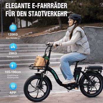 HITWAY E-Bike Faltrad 20*3,0 zoll Elektrofahrrad Pedelec mit 36V15,6Ah Akku, 7 Gang shimano shimano Schaltwerk, Kettenschaltung, Heckmotor, 561,6 Wh, Klappfahrrad E Mountainbike für Damen u. Herren