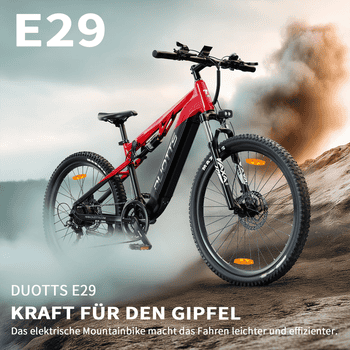 DUOTTS E-Bike Mountainbike E29 herren Elektrofahrrad 648WH 27.5 Zoll damen 48V 13.5AH 50Nm, 14 Gang Shimano Shimano Schaltwerk, Kettenschaltung, Heckmotor, 648 Wh, IPX4, max. Steigung 20–30°, max. Belastung 150 kg