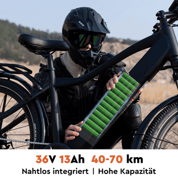 RCB E-Bike Pedelec G5 für Stadt und Gelände,27,5 Zoll Herren Elektrofahrrad,13Ah,40-70 km, 7 Gang, Kettenschaltung, Heckmotor, 468 Wh, APP, ebike Herren, Gepäckträger hinten