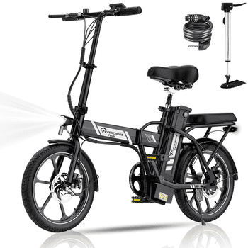 EVERCROSS TECH E-Bike EK5 Faltbares E-Fahrrad,klapprad Riemenantrieb,Pedelec, 36V 13AH, Heckmotor, 468 Wh, Heckmotor, 15/20/25 KM/H, bis 35-60km, ebike Herren/Damen